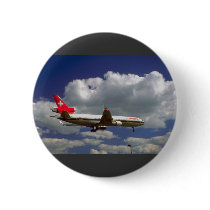 Douglas MD-11 on final approach Pinback Button