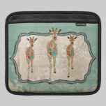 Douille azurée et ambre d'iPad de girafes housses ipad