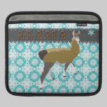 Douille florale vintage bleue d'iPad de lama chanc housses ipad