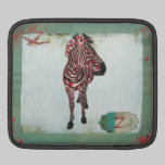 Douille grunge d'iPad de monogramme rose de zèbre housses ipad