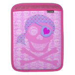 Douille rose d'iPad de crâne de pirate Poches Pour iPad