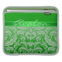 Douille verte chic d'Ipad de ruban de vert de dama Housses iPad