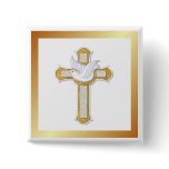 Dove and Cross Pinback Button
