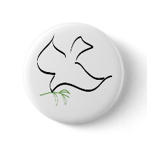 Dove and Olive Branch Image Pinback Button