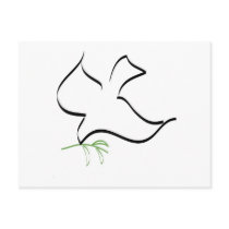Dove and Olive Branch Image Post Card
