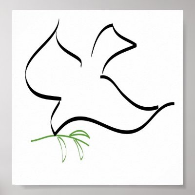 Dove and Olive Branch Image Print by White_Wedding