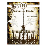 Dove Country Chic Rustic Chandelier Save the Date Post Cards