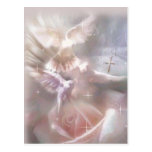 dove/cross/rose post card