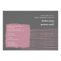 Dove Grey and Pink  Dinner Rehearsal Invitation