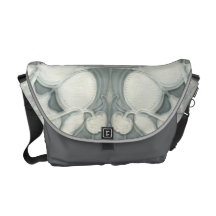 Dove Grey Graphic Art Designer Purse Messenger Bag