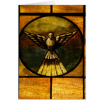 Dove in stained glass card