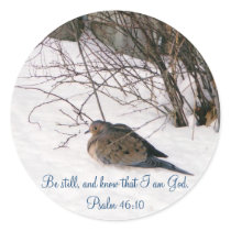 Dove in the Snow Scripture Stickers