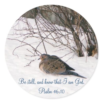 Dove in the Snow Scripture Stickers by stonedorphotos
