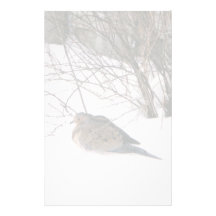 Dove in the Snow Stationery