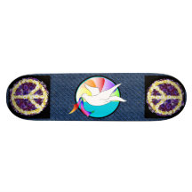 Dove of Love & Flowers of Peace come together Skate Deck