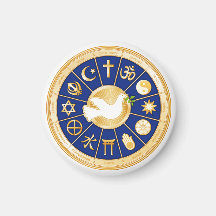 Dove of Peace ~ World of Faith Mandala Magnet