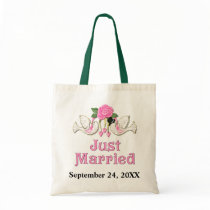 Dove & Rose - Just Married T-shirt Tote Bags