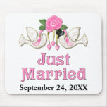 Dove & Rose - Just Married T-shirt Mousepad