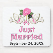 Dove & Rose - Just Married T-shirt Mousepad