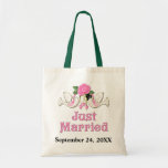 Dove & Rose - Just Married T-shirt Tote Bags