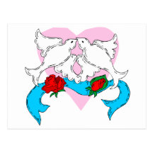 Dove Wedding Decoration Postcard