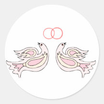 Doves And Wedding Rings Stickers