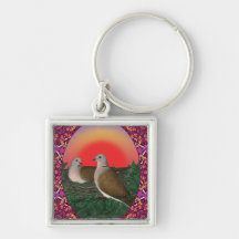 Doves Framed Key Chain