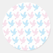 Doves in Pink and Blue Stickers
