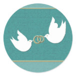Doves+Rings Round Stickers