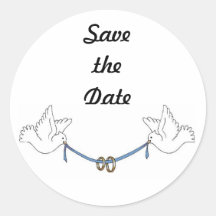 Doves Save the Date Sticker