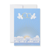 Doves with Wedding Rings Custom  Invitation