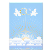 Doves with Wedding Rings Custom  Invitation