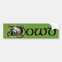 Dowd Celtic Dragon Bumper Sticker