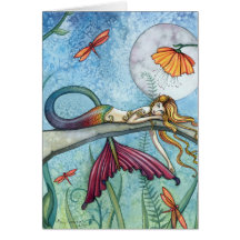 Down by the Pond Mermaid Art Card