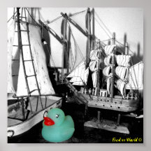 "Down by the Seaside" Rubber Duck Poster