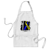 Down Syndrome Awareness Grunge Ribbon Aprons