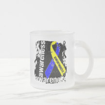 Down Syndrome Awareness Grunge Ribbon Coffee Mugs