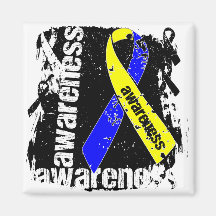 Down Syndrome Awareness Grunge Ribbon Refrigerator Magnets