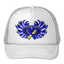 Down Syndrome Awareness Heart Wings Mesh Hats
