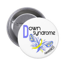 Down Syndrome BUTTERFLY 3.1 Pinback Button