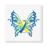 Down Syndrome Butterfly Ribbon Magnets