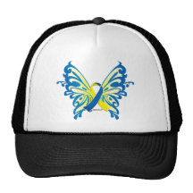 Down Syndrome Butterfly Ribbon Trucker Hats