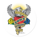 Down Syndrome Dagger Round Stickers