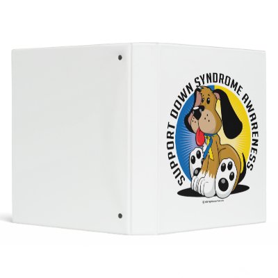 Down Syndrome Dog 3 Ring Binders by fightcancertees