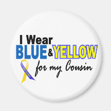 Down Syndrome I Wear Blue & Yellow For My Cousin 2 Fridge Magnets