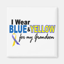 Down Syndrome I Wear Blue & Yellow For My Grandson Magnets