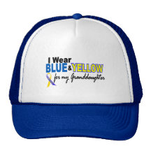 Down Syndrome I Wear Blue & Yellow Granddaughter 2 Hat