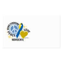 Down Syndrome Peace Love Advocate Business Card Templates