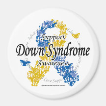 Down Syndrome Ribbon of Butterflies 2 Fridge Magnet