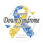 Down Syndrome Ribbon of Butterflies 2 stickers